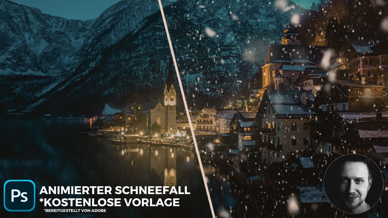 Schneefall - Animation kostenlose Vorlage für #Photoshop #Adobe