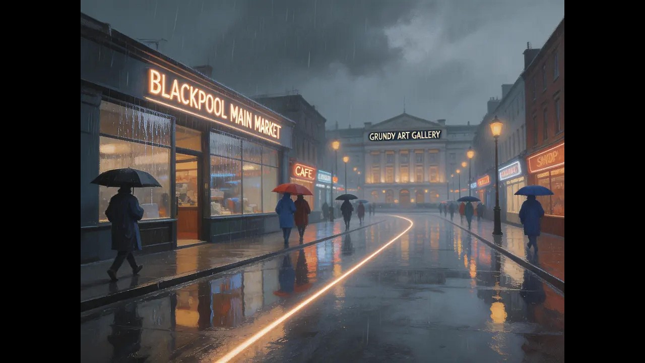Rainy Day Walking Tour in Blackpool From Blackpool Market to Grundy Art Gallery