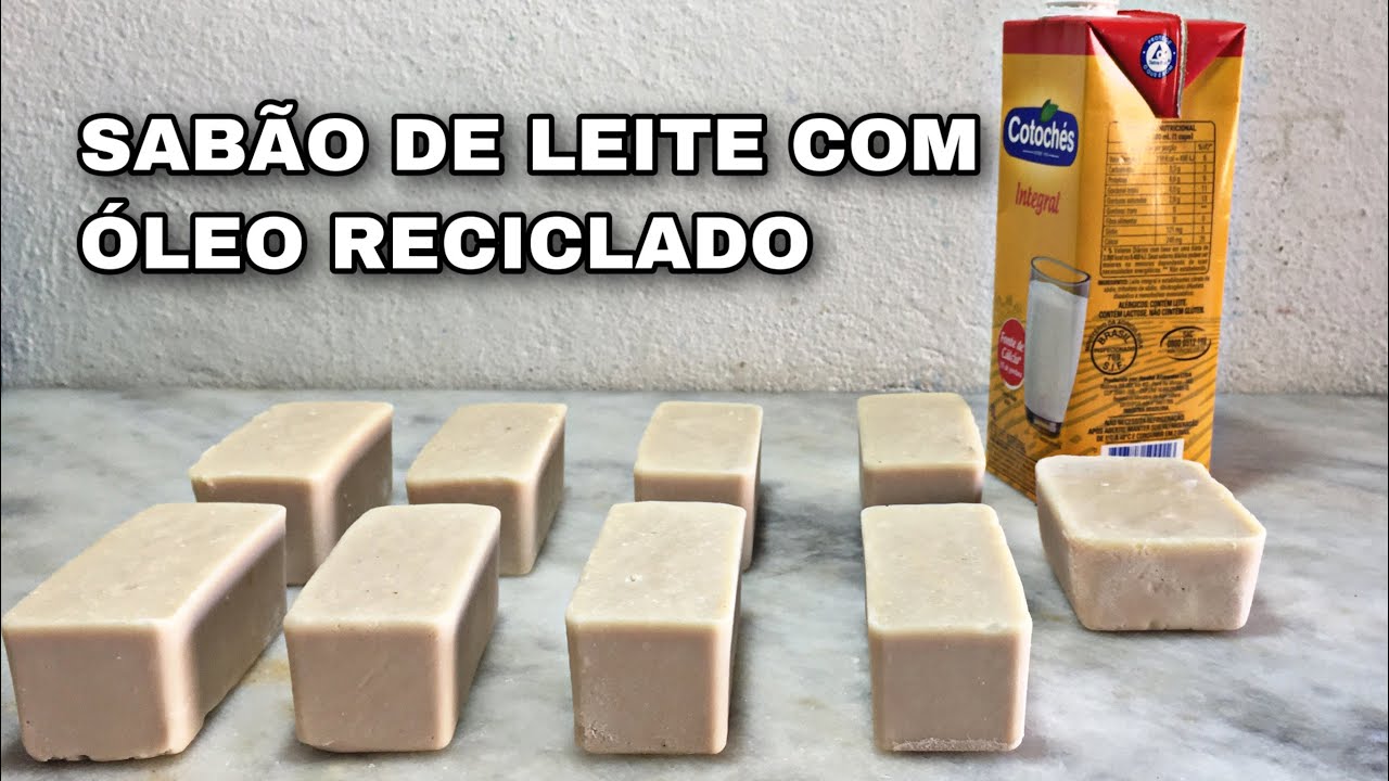 FAÇA SABÃO CASEIRO DE LEITE COM ÓLEO RECICLADO SEM CHEIRO DE RANÇO