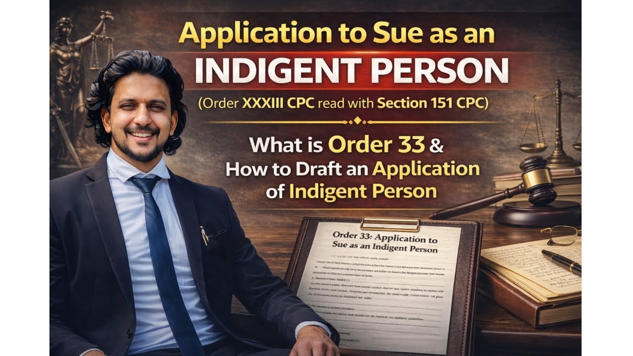 Application to Sue as an Indigent Person (Order XXXIII CPC & Section 151 CPC) #drafting #lawstudents
