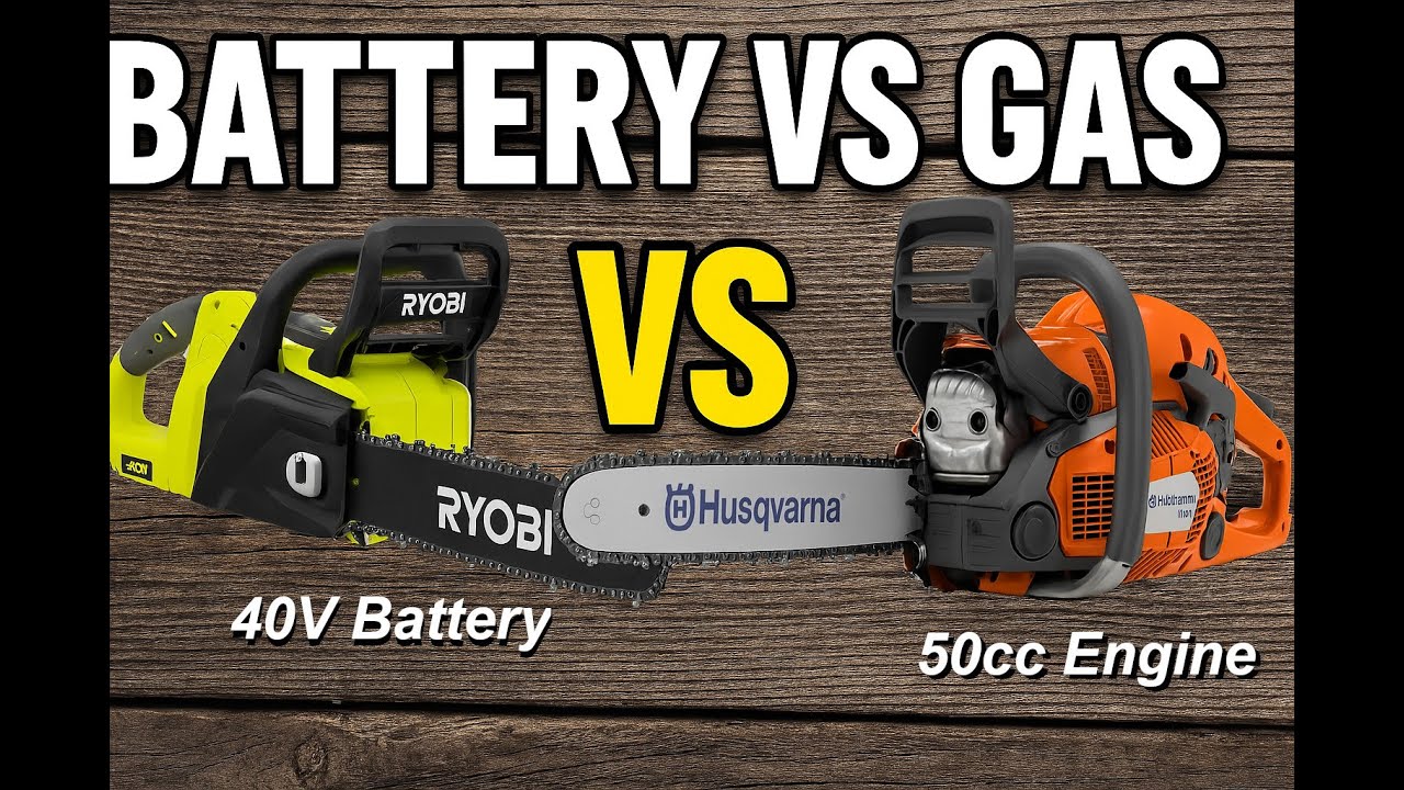 Chainsaw Battle - Battery vs Gas - Ryobi 40V vs Husqvarna 550xp