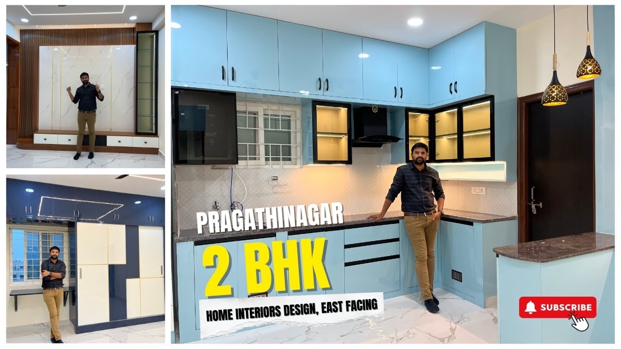 Modern 2Bhk Full Home Interiors | East facing Home Tour | Pragathinagar | SATYAM INTERIORS