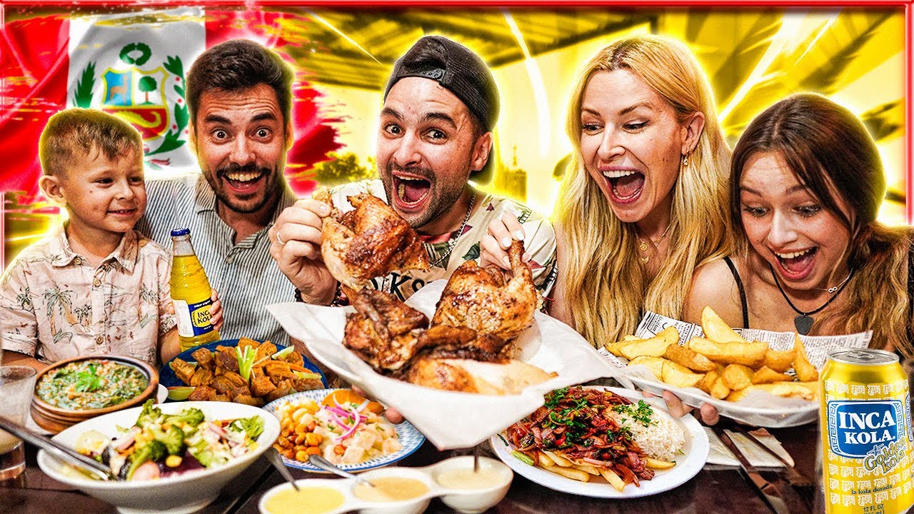 ¡ESPAÑOLES probando COMIDA PERUANA por PRIMERA VEZ! Pollo a la brasa, ceviche, lomo saltado,...