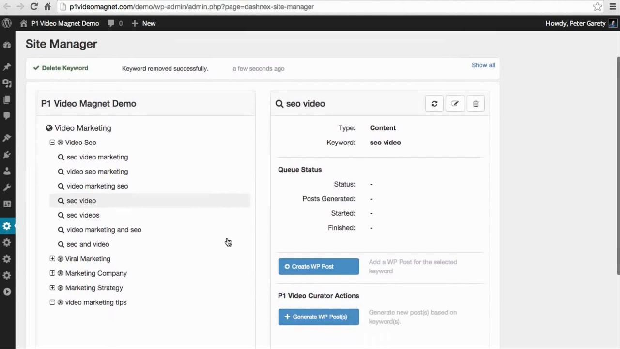 P1 Video Magnet Site Manager