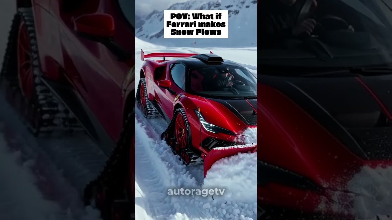 What if Ferrari makes Snow Plows #ferrari #cars #hypercars #supercars