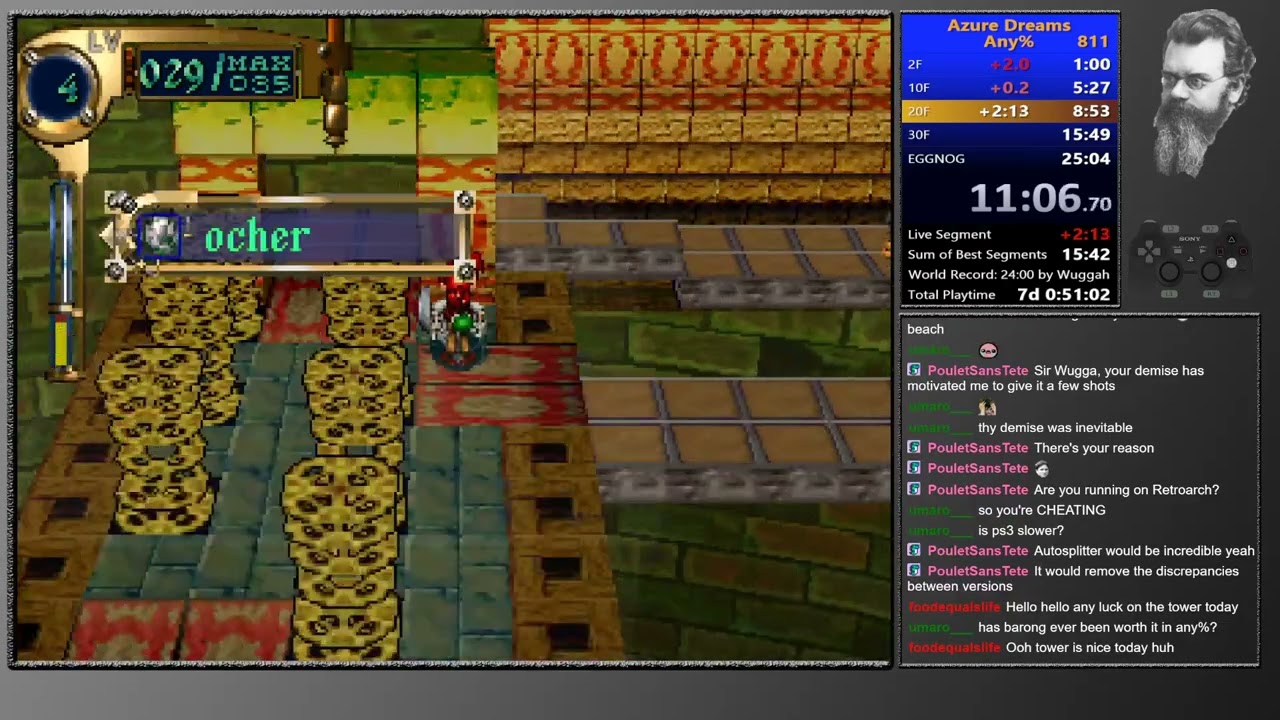 Azure Dreams Any% (