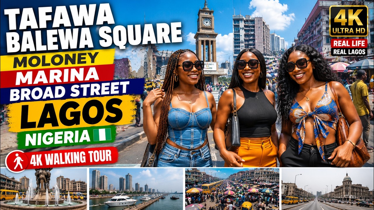 🇳🇬INSIDE LAGOS! Tafawa Balewa Square &rarr; Moloney &rarr; Marina &rarr; Broad Street | Nigeria 4K Walking Tour
