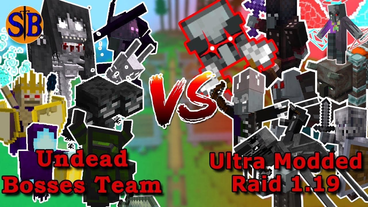Can the Undead Boss Team and more Defend against an ultra Modded Raid  1.19 | Minecraft Mob Battle