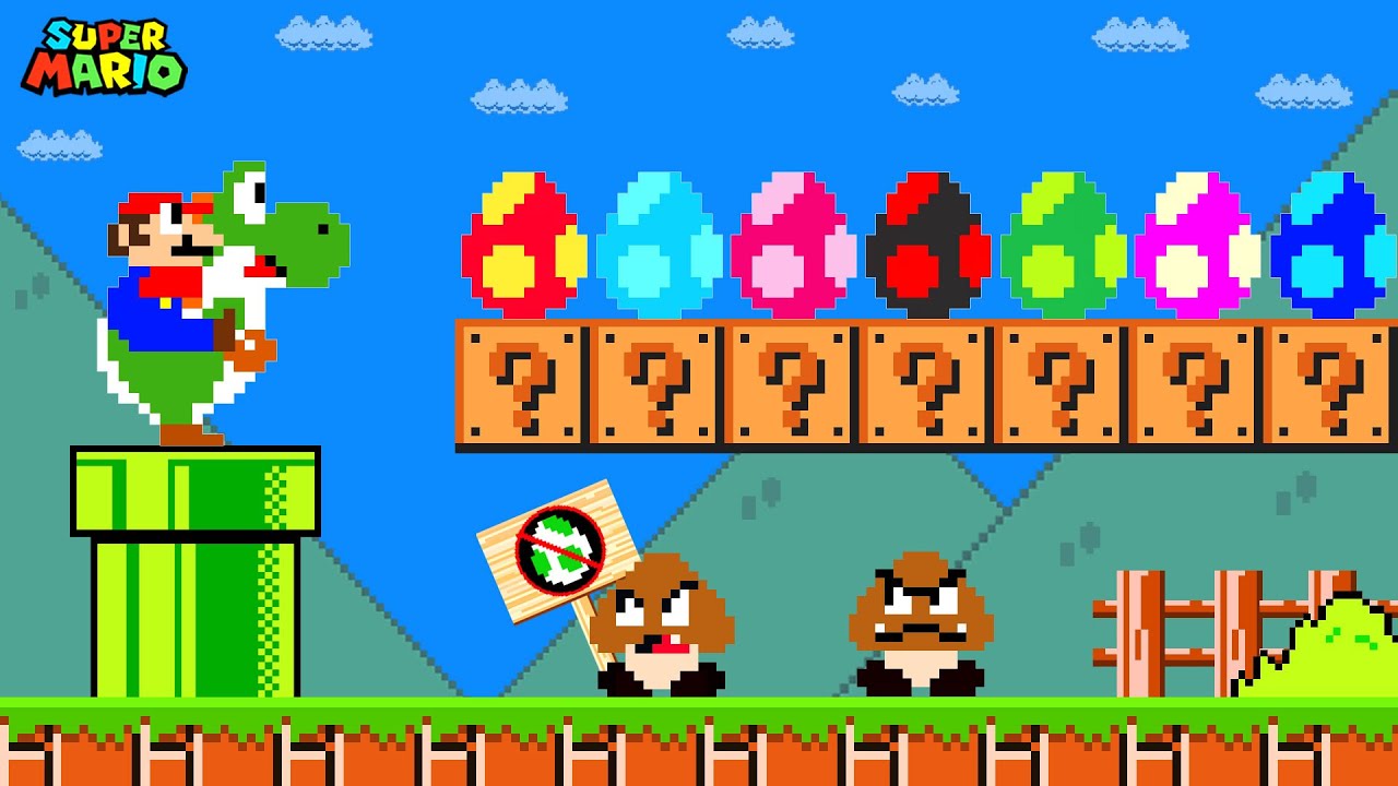 Super Mario Bros. but there are MORE Custom Yoshi's Eggs!...