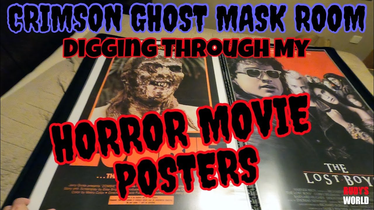 Crimson Ghost Mask Room. LOOKING THROUGH MY HORROR MOVIE POSTER COLLECTION Vintage One Sheets