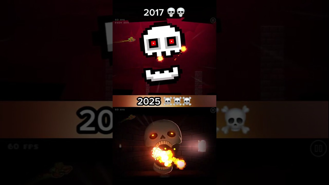 Skeletal Shenanigans Boss: 2017 💀 VS 2025 ☠️ | Geometry Dash 2.2