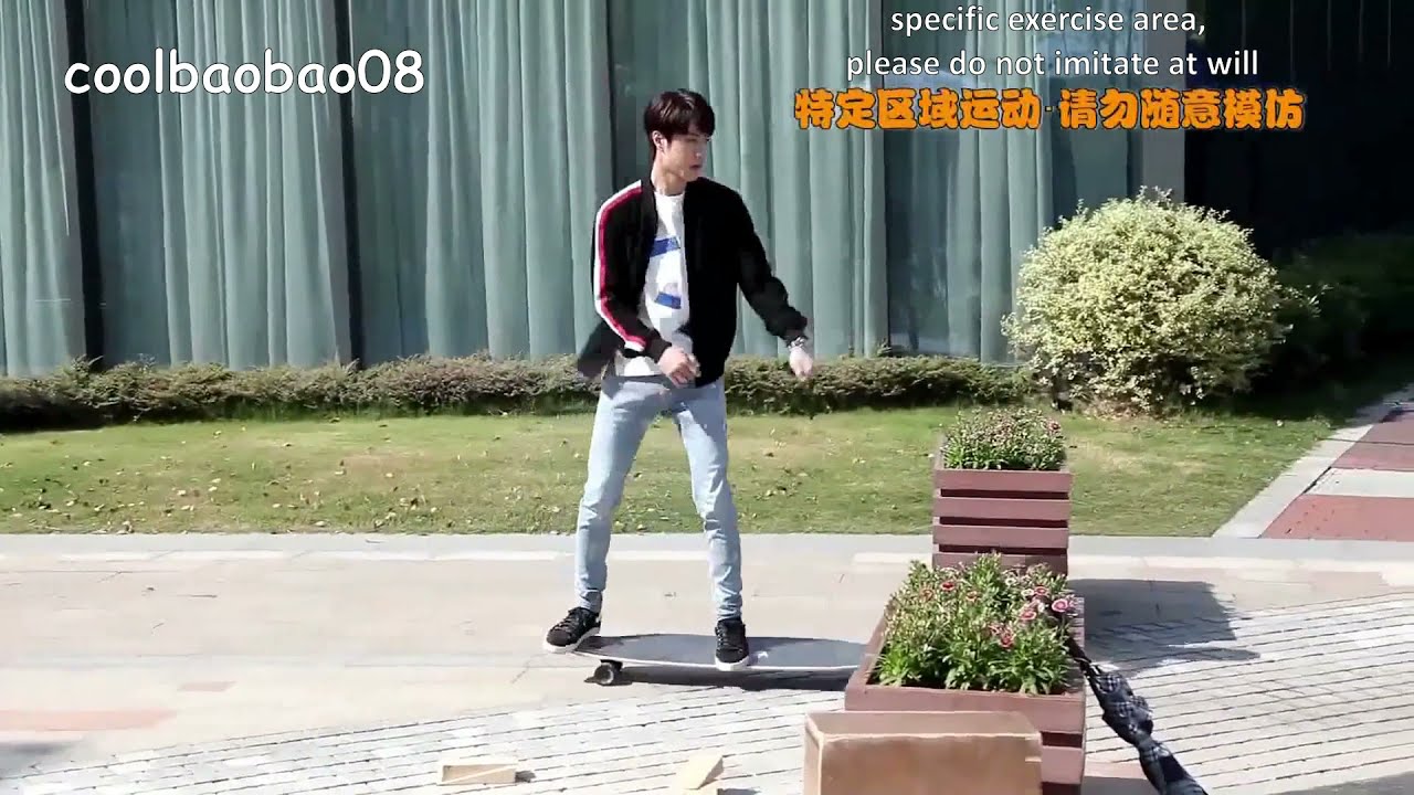 Gank Your Heart Wang Yibo Skateboarding at the Set | Handsome Cool Behind The Scenes BTS