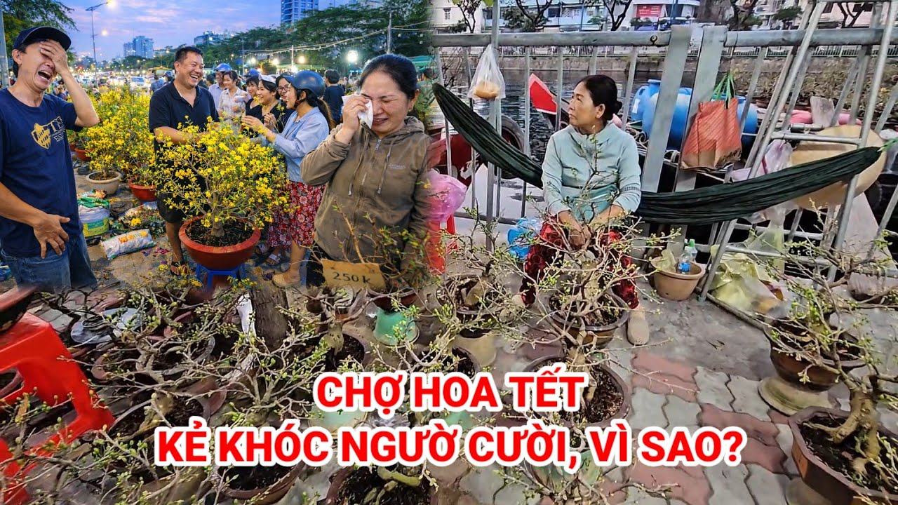 Chợ hoa tết Bến Bình Đông : KẺ ÔM HÀNG không một bóng khách, NGƯỜI TẤP NẬP lên hàng không đủ bán