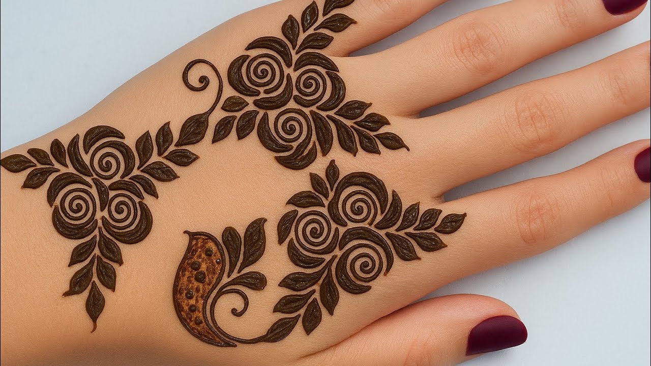 सीम्पल मेंहदी डीजाइन 🌹| Arabic mehandi design easy | New bold rose mehndi 