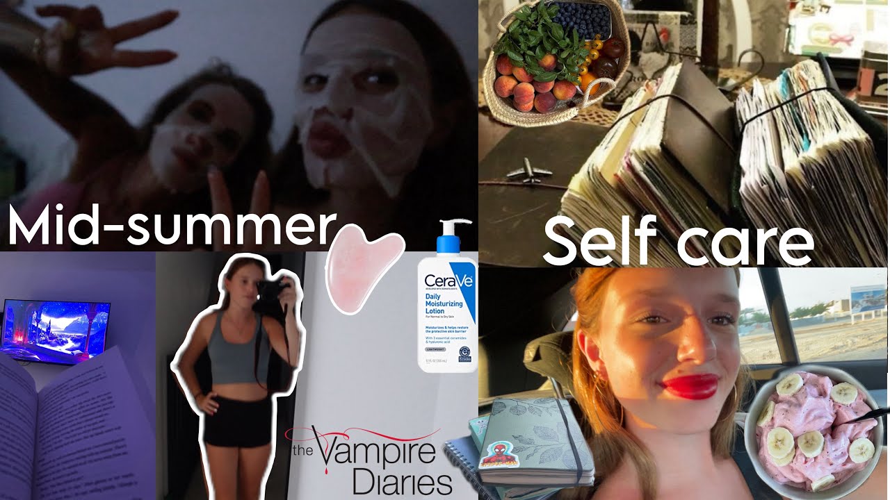 Mid-summer self care days - gym, groceries, journals, skincare, movie night.