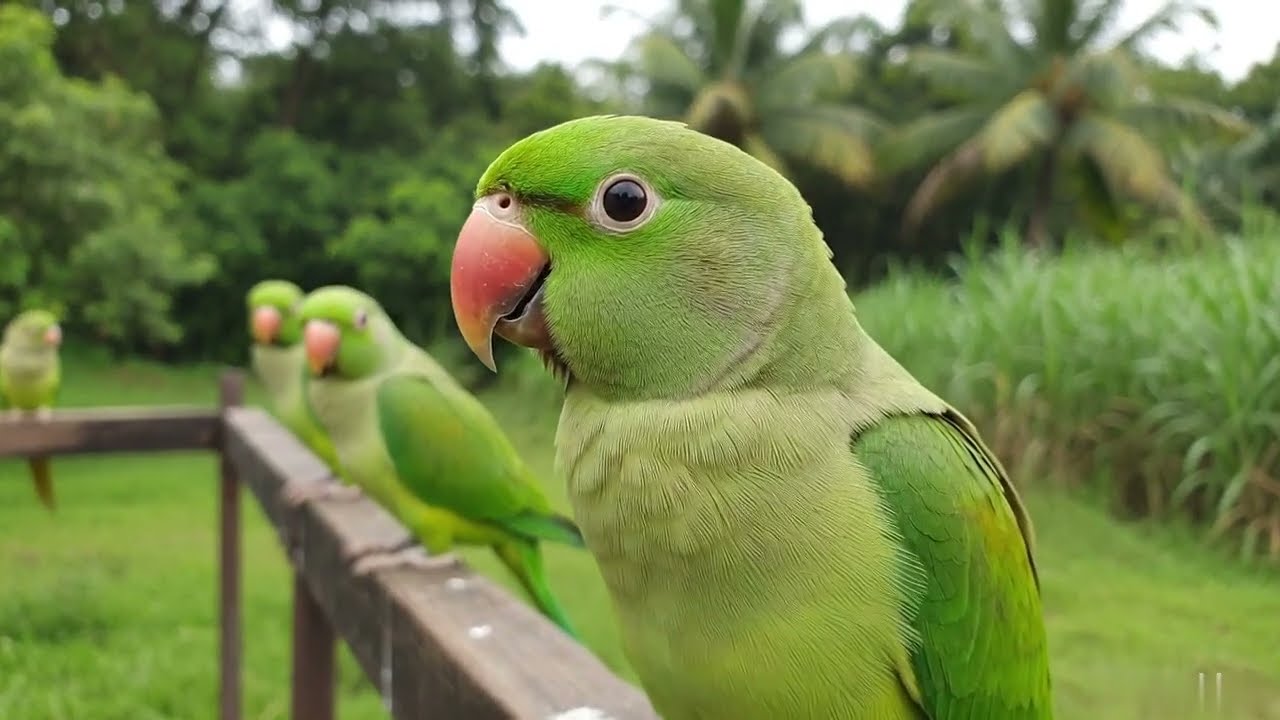 Indian Parrot Greet African Grey Parrot Natural Talking Interaction