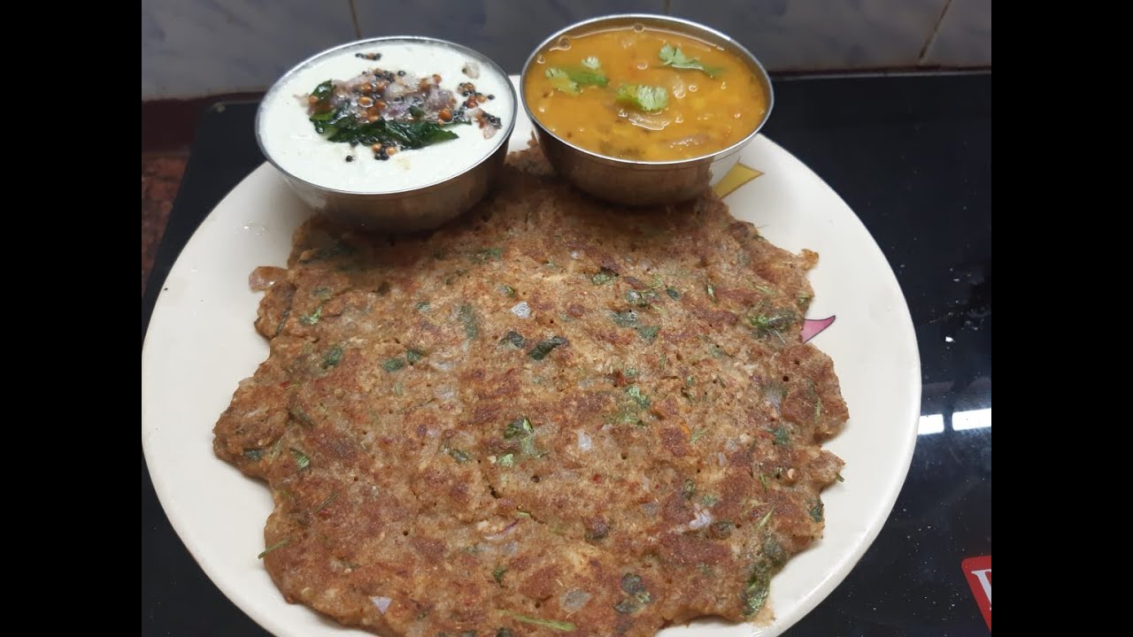 மிருதுவான சிவப்பு அரிசி அடை | Red Rice Chickpeas Adai Breakfast Recipe in Tamil | for weight loss