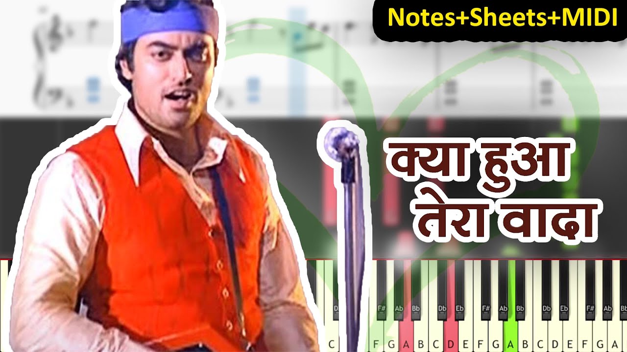 Kya Hua tera Wada - Hum Kisise Kum Naheen (1977) - EASY Piano Tutorial - Notes+Sheet+MIDI