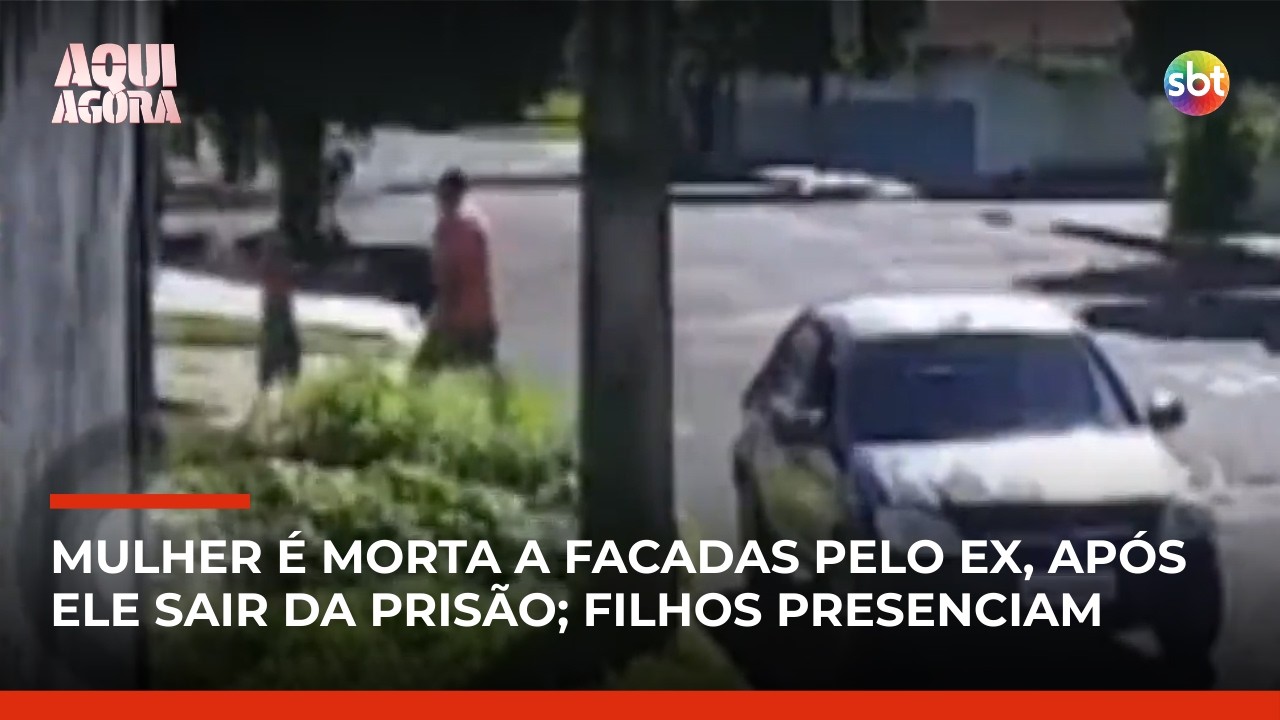 Mulher é morta a facadas pelo ex, após ele sair da prisão; filhos presenciam | #AquiAgora
