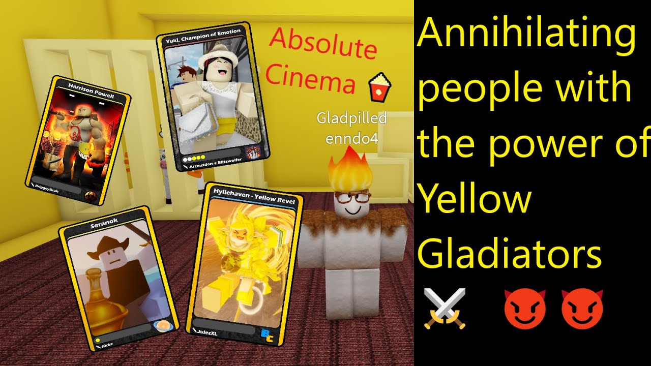 Annihilating people with the power of Yellow Gladiators (Blox Cards)