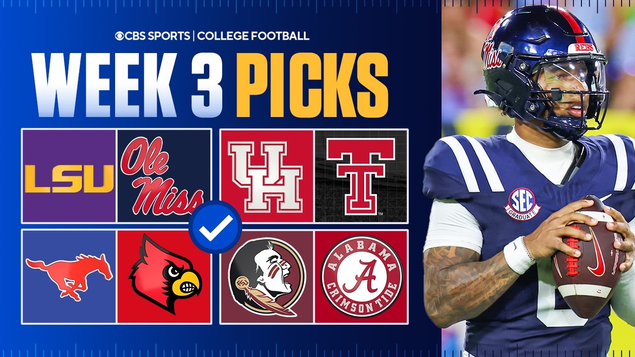 College Football Week 3 Picks and Predictions | No. 7 LSU at No. 8 Ole Miss & MORE
