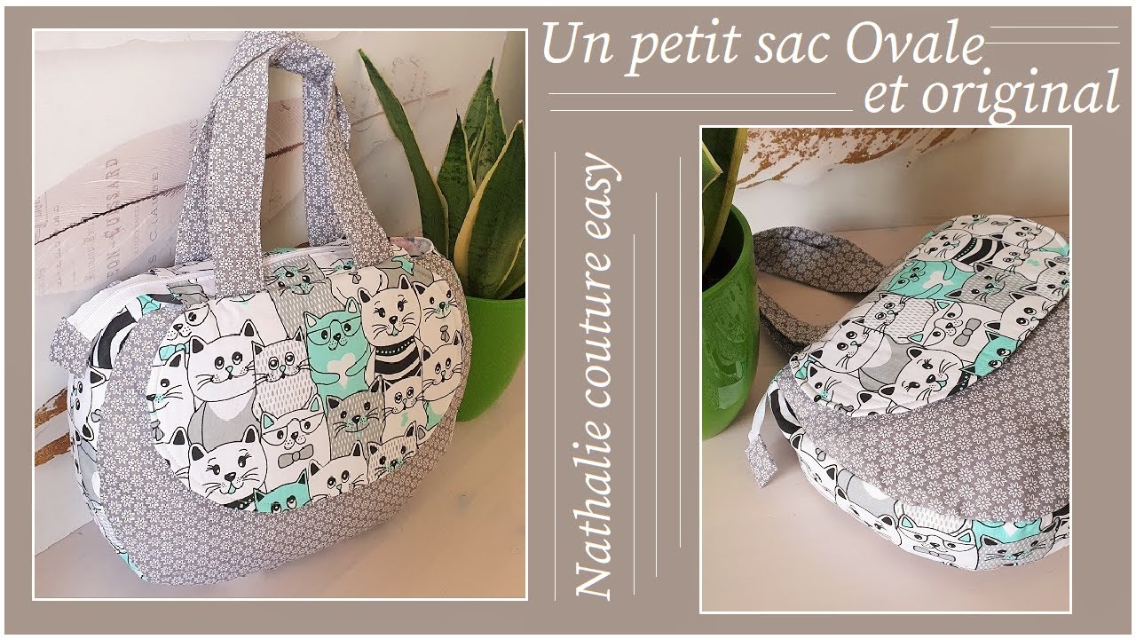Un petit sac ovale et original patron PDF offert Nathalie couture easy