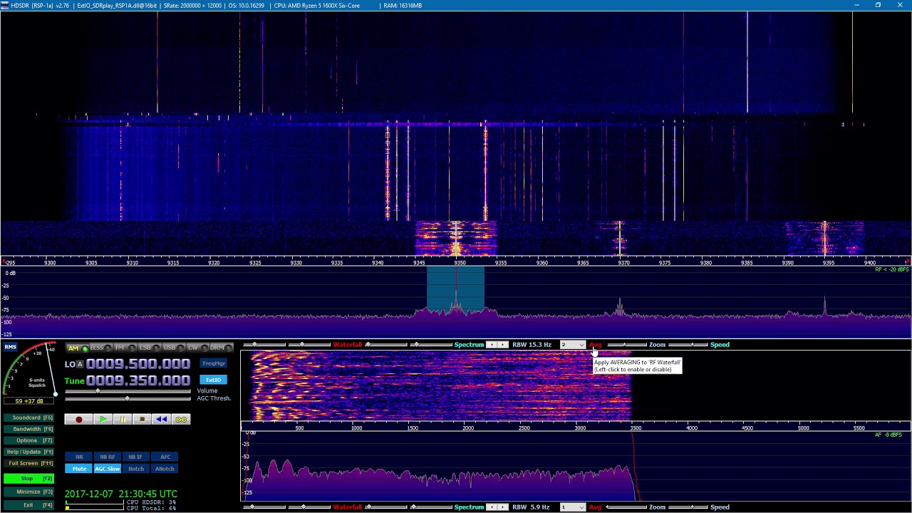 SDRplay RSP1A with HDSDR (AV011)