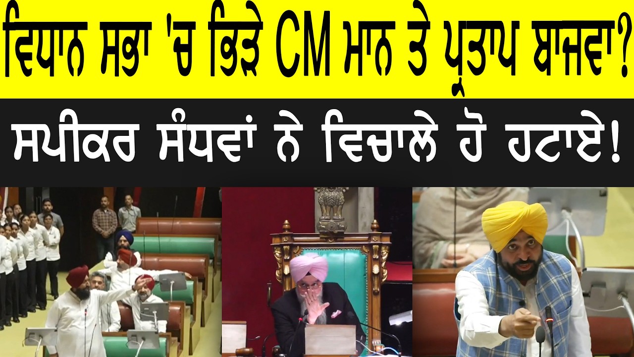 ਵਿਧਾਨ ਸਭਾ 'ਚ ਭਿੜੇ CM ਮਾਨ ਤੇ ਪ੍ਰਤਾਪ ਬਾਜਵਾ, ਸਪੀਕਰ ਸੰਧਵਾਂ ਨੇ ਵਿਚਾਲੇ ਹੋ ਹਟਾਏ?