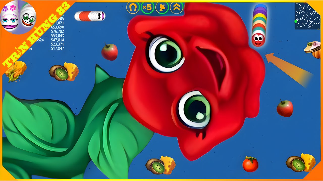 🐍WORMSZONE.IO | GIANT SLITHER SNAKE TOP 01 / Epic Worms Zone Best Gameplay! | Trần Hùng 83