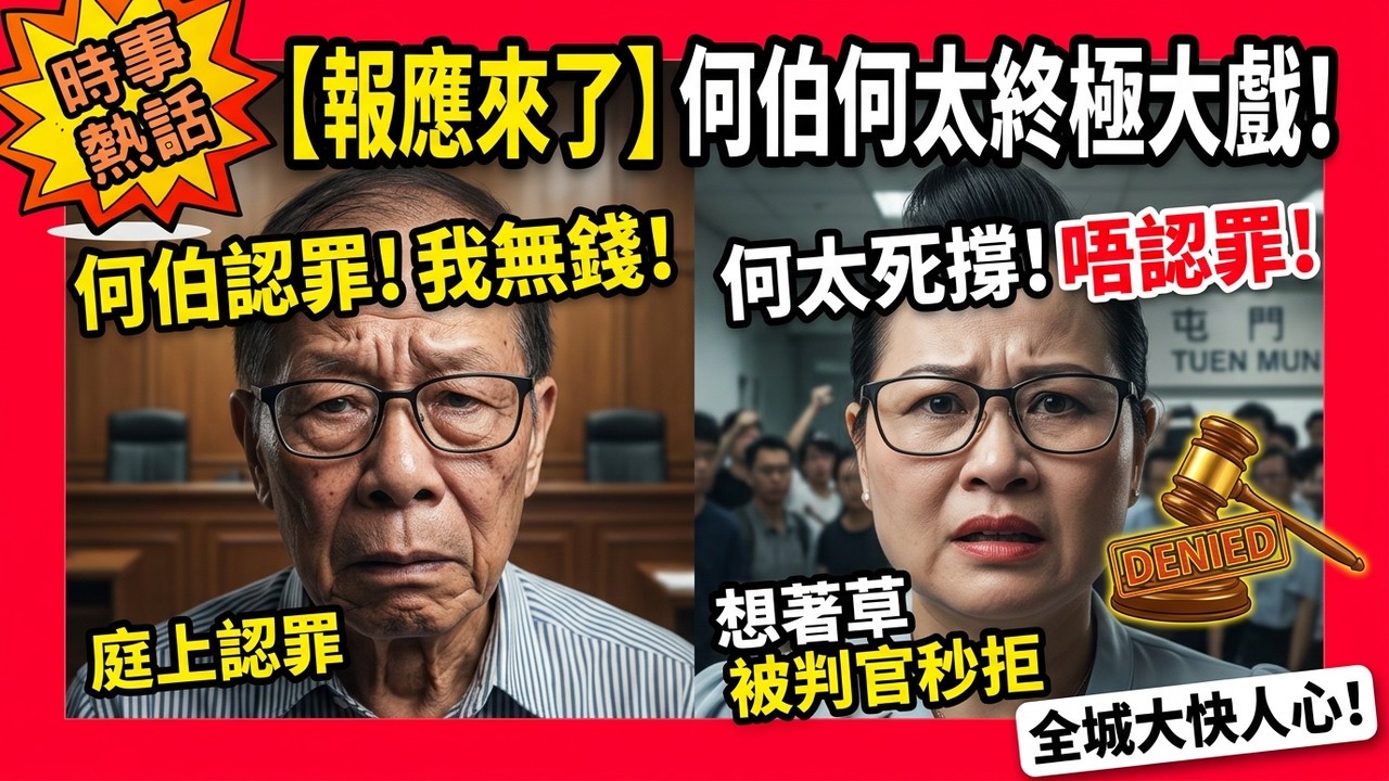 【報應來了】何伯何太屯門大堂上演大戲！雙雙被控蓄意傷人罪，何伯庭上認罪兼無錢請律師，何太死撐唔認罪兼想著草走人被法官秒拒，全城熱話終極落幕，網民直呼大快人心！