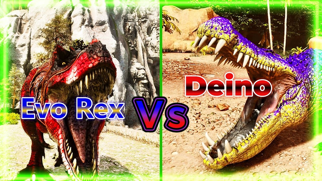 Evo Rex Vs Dragon\Paddle Tail Spino\Acro | Ark Survival Ascended | Ark Mods | Ark Battles | Gameplay