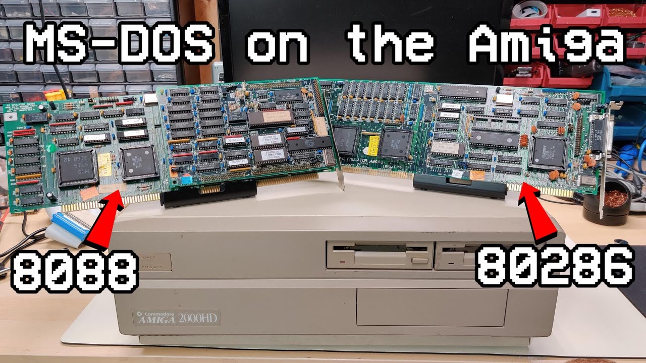 It's cool seeing MS-DOS finally running on a Commodore Amiga