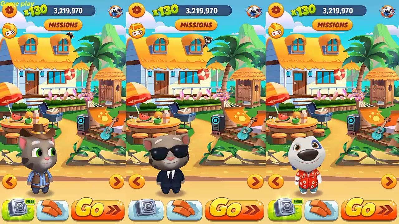 Talking Tom Gold Run Hawaiian Hank VS Cowboy Tom VS  AGENT TOM Gameplay HD
