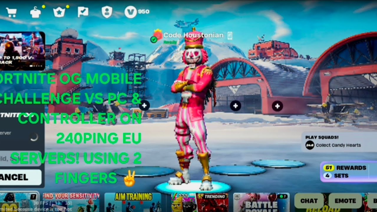 Sweaty OG Fortnite Challenege: Mobile vs PC & Console Kbm and Controller on 240 ping. 