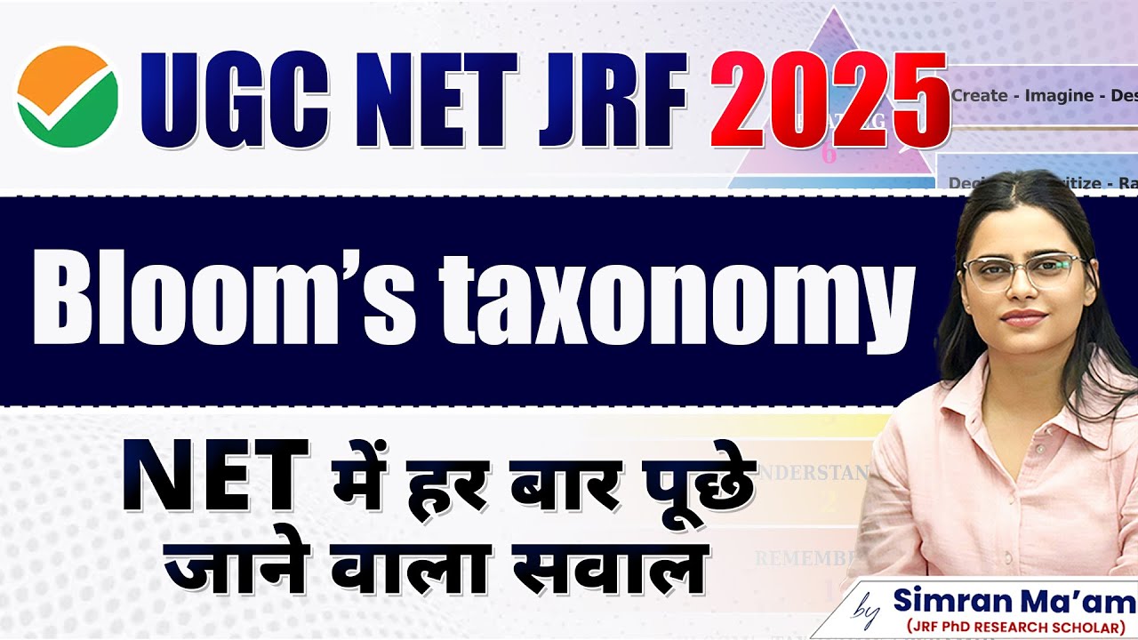 Bloom's Taxonomy | Paper-1 | Teaching Aptitude | UGC NET -JRF 2025 | Apni University | By Simran Mam