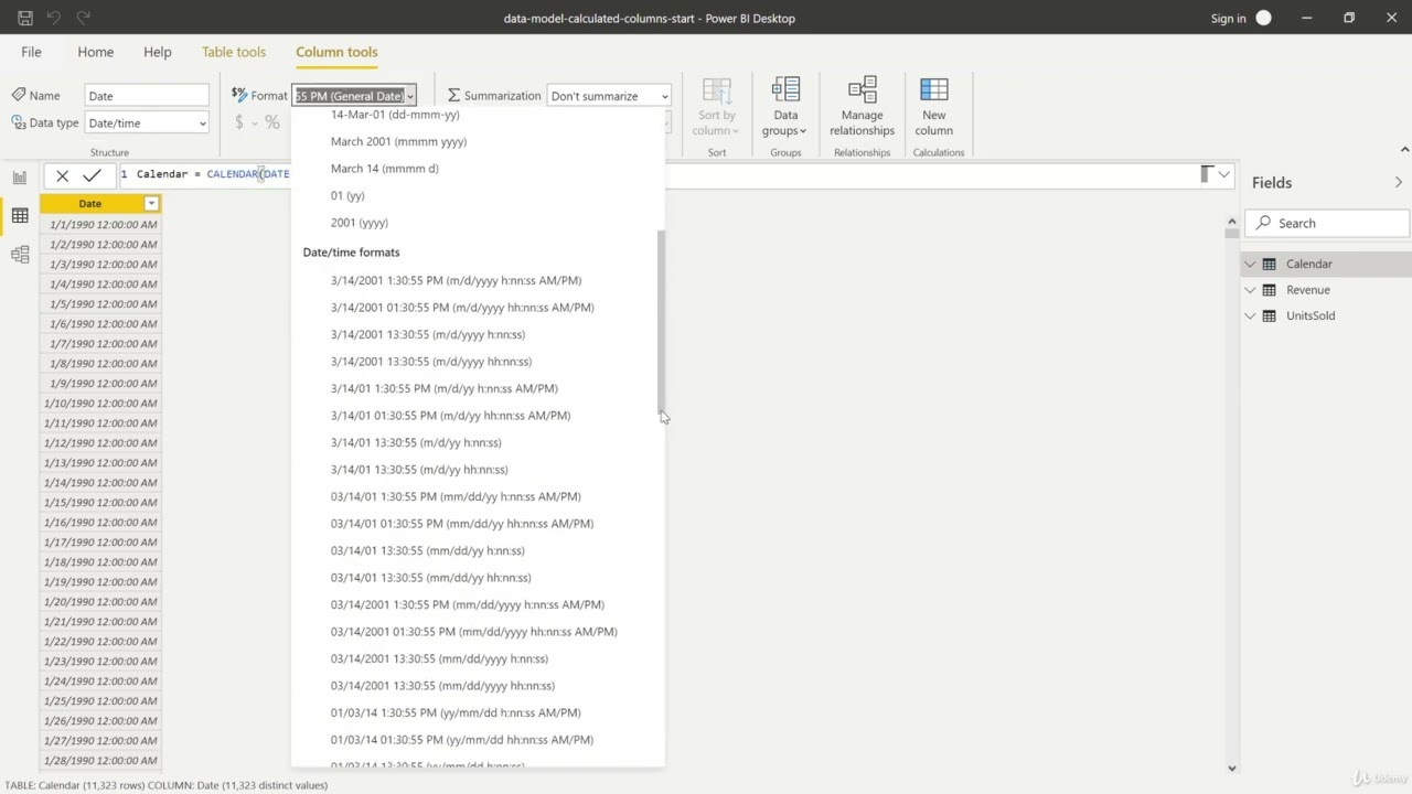 Power BI - Understanding the CALENDAR Function