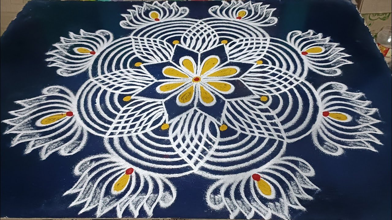 Traditional padi kolam designs 🌺 Easy festival rangoli designs
