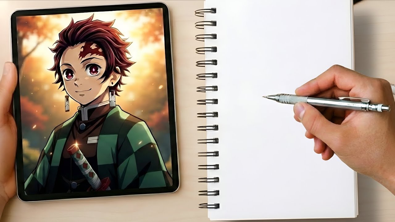 Drawing Tanjiro Kamado in Different Anime Art Styles