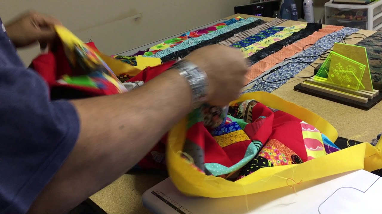 Attaching the border for the Spiderweb Quilt
