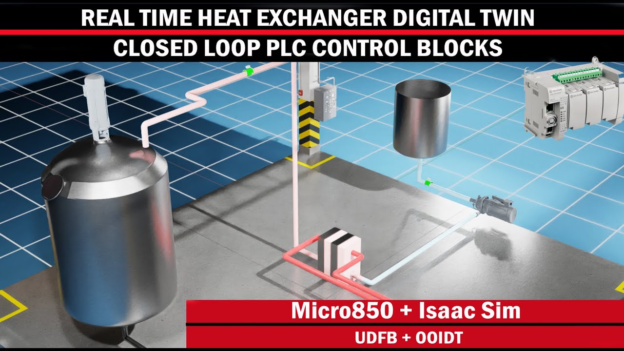 Real Time Heat Exchanger Digital Twin — Closed Loop PLC Control  (Micro850 + Isaac Sim)