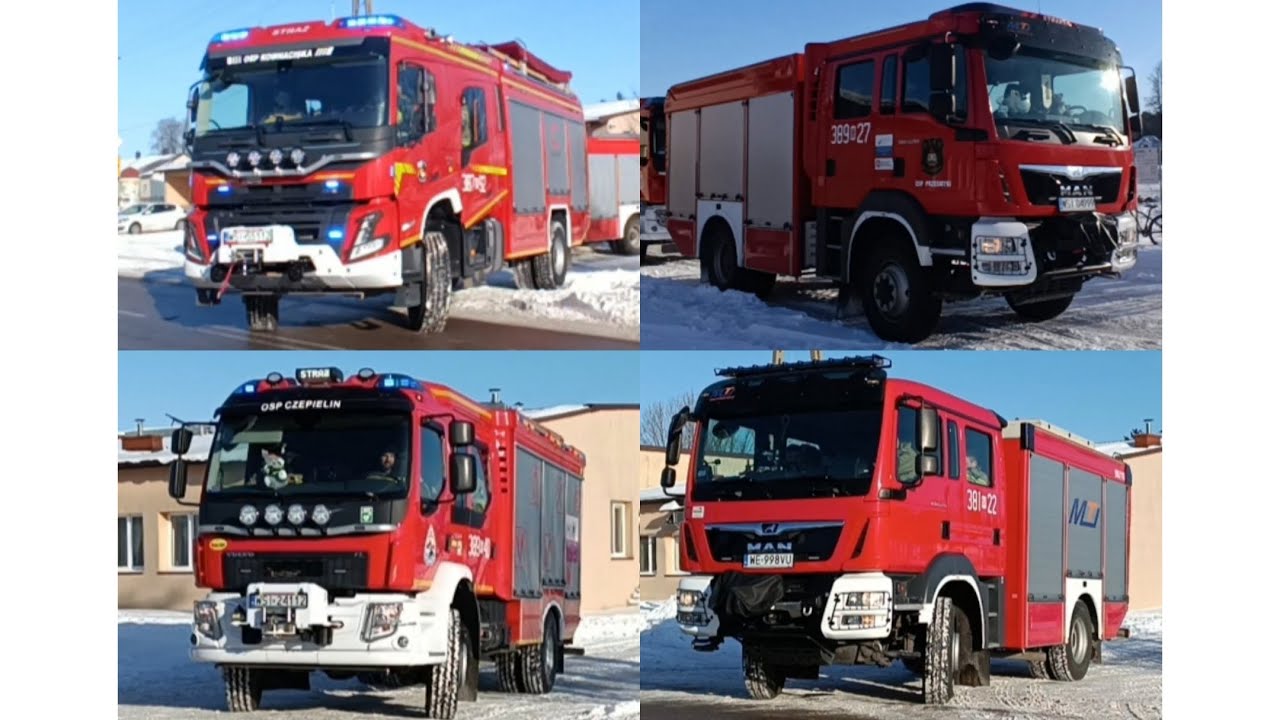 [MEGA REAKCJE] Odjazd zastępów OSP Kownaciska, Przesmyki, Czepielin i JRG 1 Siedlce ze szkolenia.