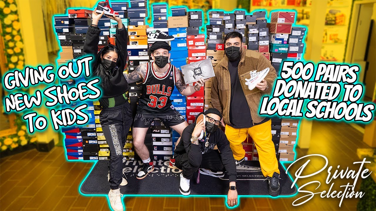 DONATING 500 PAIRS OF NEW SHOES TO LOCAL SCHOOLS *PRIVATE SELECTION GIVES BACK*