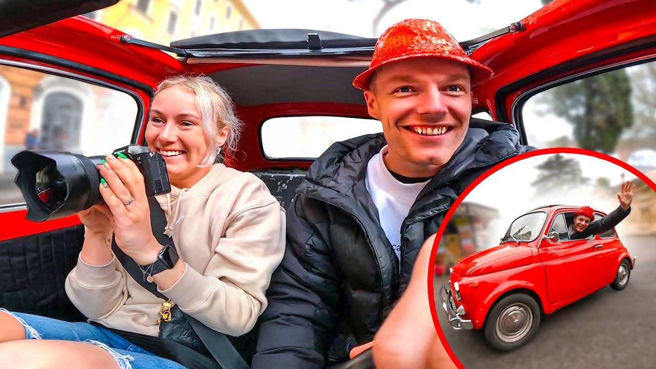 MET EEN OUDE FIAT500 DOOR ROME RIJDEN! 😂 #3155