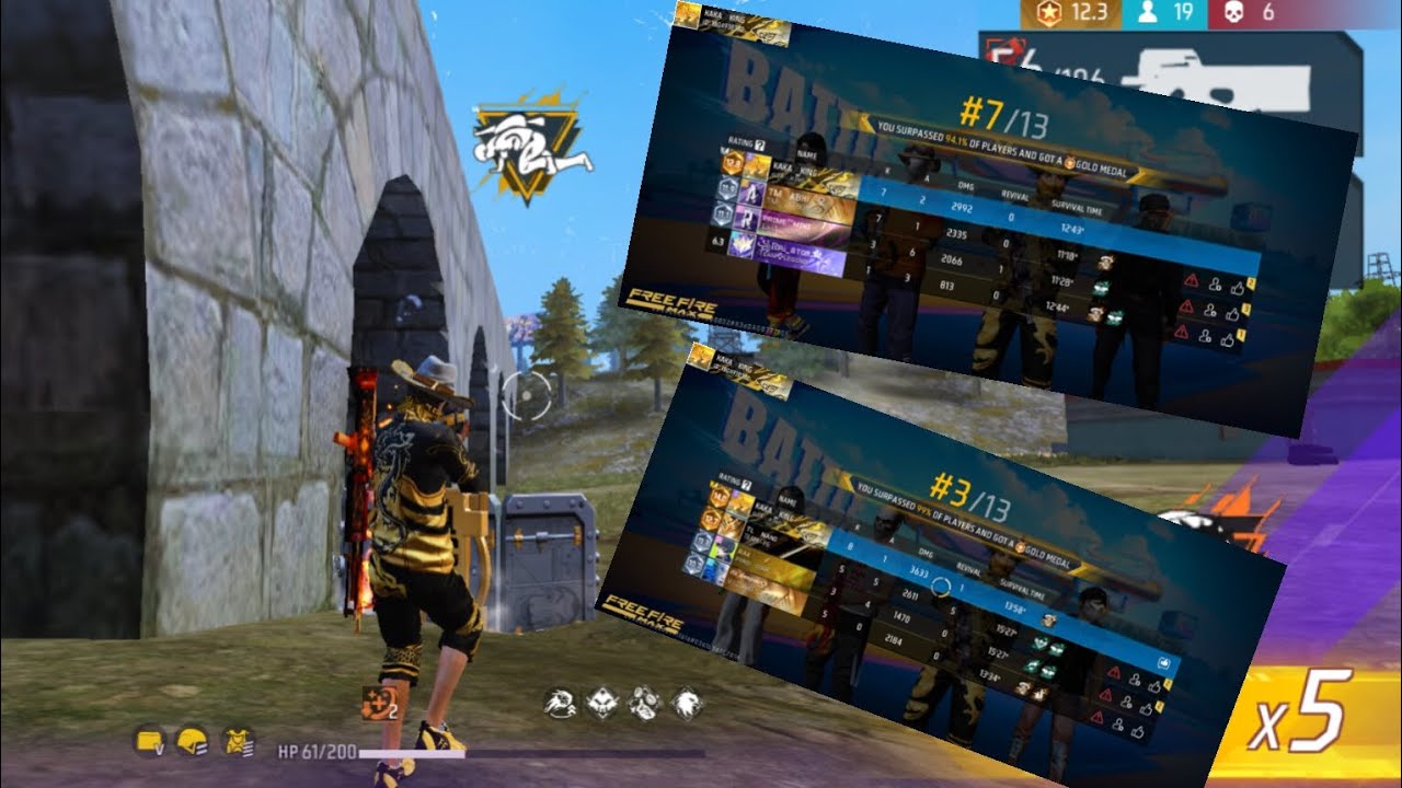 Grandmaster Hard lobby Top 1 Grandmaster pushing with random teamments - Garena free fire 🔥