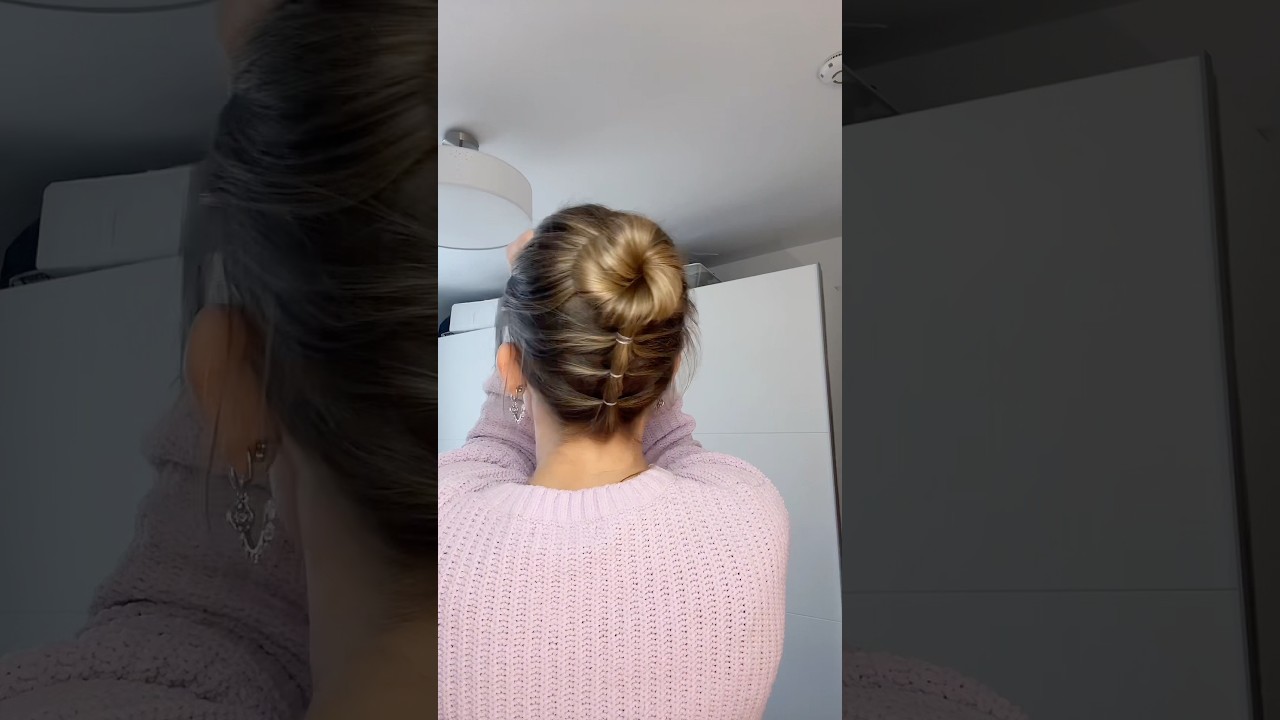 Duttfrisur f&uuml;r kurze Haare✨#hairstyle #frisuren #hairtutorial #kurzehaare #bunhairstyle #dutt #bun