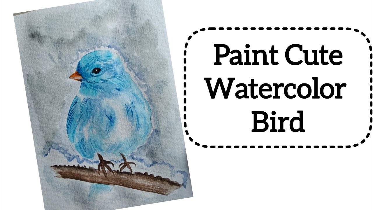 How to paint cute watercolor bird in easy steps//painting tutorial 