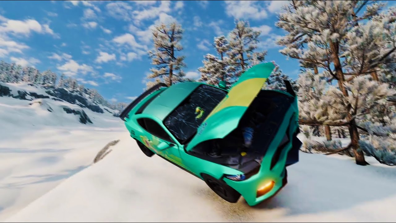Mustangs vs Mountain Slopes Leads to Destruction in BeamNG.drive