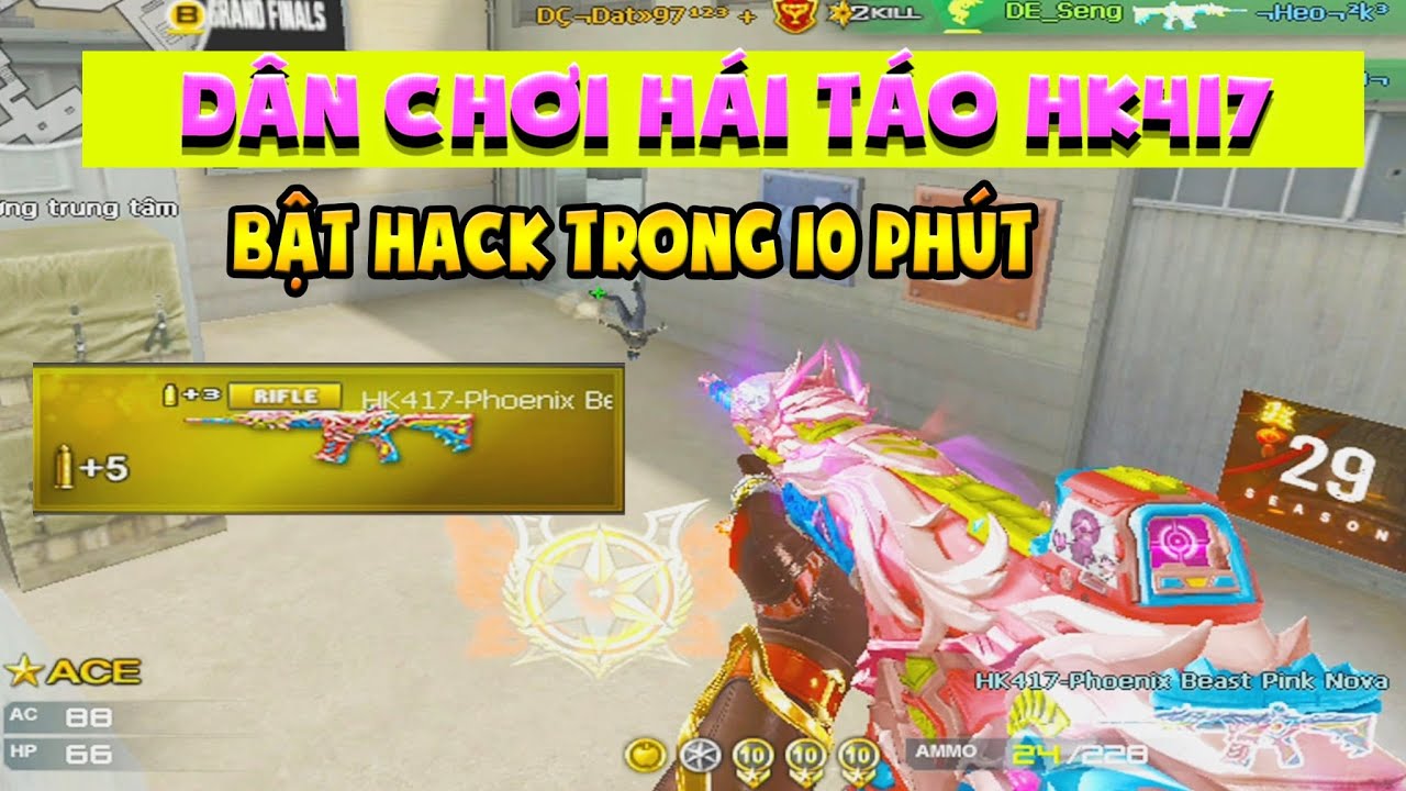 ► Bật hack trpng 10' bật k&egrave;o - Hk417 Nova pink