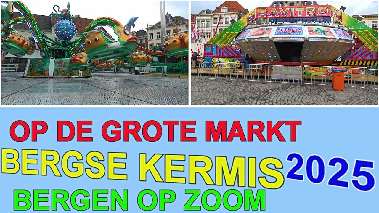 De Bergse kermis 2025  op de Grote Markt #pascalboz  #DeBergsekermis #kermis  #kermisattracties