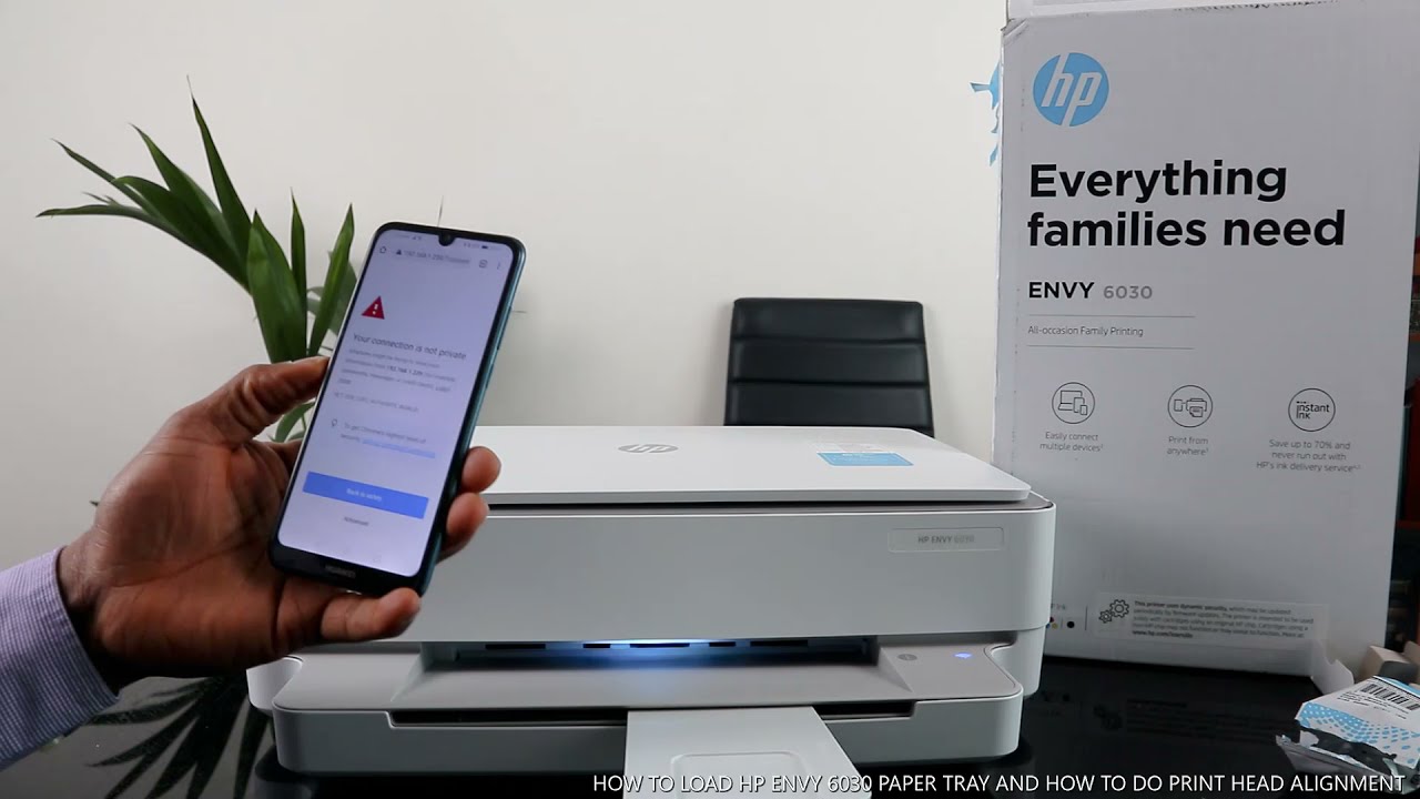 HOW TO LOAD HP ENVY 6030 PAPER TRAY AND HOW TO DO PRINT HEAD ALIGNMENT